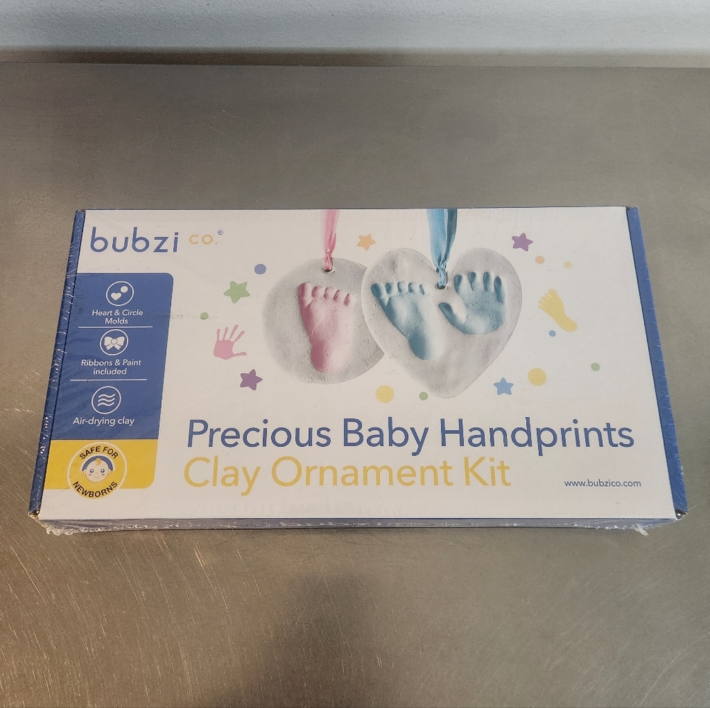 Precious Baby Handprints Clay Ornament Kit - Blue and Pink